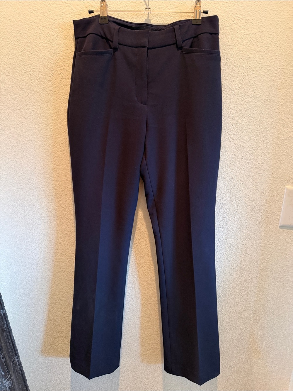 Express Navy Super Soft Twill High-Rise, Boot Cut Trousers
